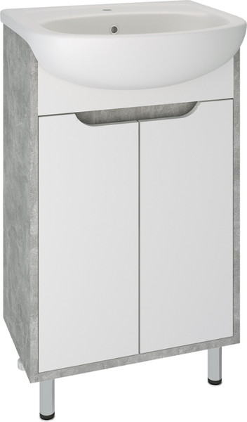 Изображение товара Тумба под умывальник Runo Эко 50 (напольная, белый/серый бетон)