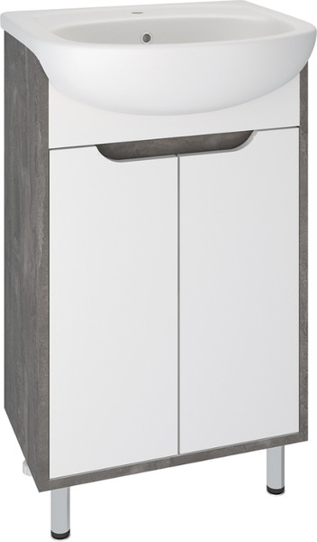Изображение товара Тумба под умывальник Runo Эко 50 (напольная, белый/железный камень)