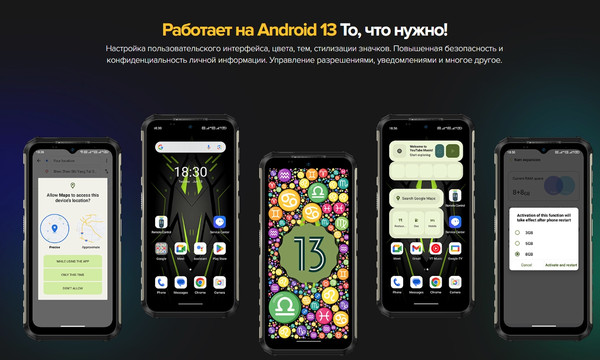 Изображение товара Смартфон Ulefone Armor 22 8GB/256GB (зеленый)