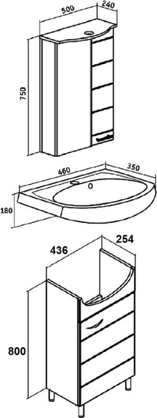 Изображение товара Тумба под умывальник Runo Кипарис 45 (напольная)