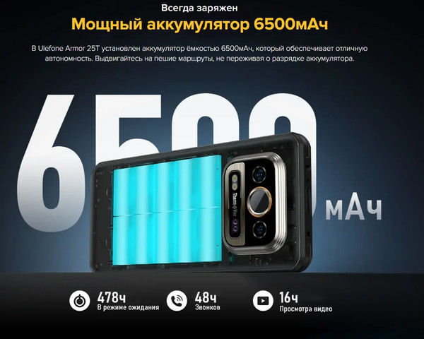 Изображение товара Смартфон Ulefone Armor 25T 6GB/256GB (черный)