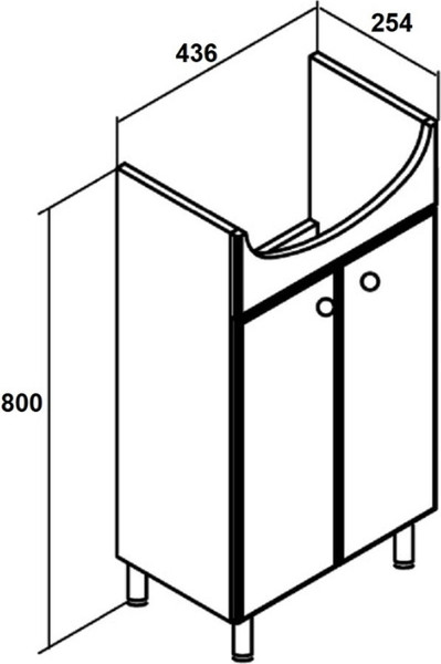 Изображение товара Тумба под умывальник Runo Уют 45 (напольная)