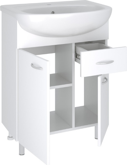 Изображение товара Тумба под умывальник Runo Уют 60 с ящиком (напольная)