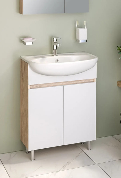 Изображение товара Тумба под умывальник Runo Лада 60 (напольная, блэквуд/белый)