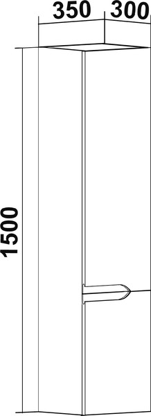 Изображение товара Шкаф-пенал для ванной Runo Стокгольм 35 правый (подвесной)