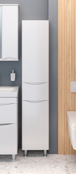 Изображение товара Шкаф-пенал для ванной Runo Афина 35 правый (напольный, белый)