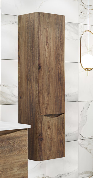 Изображение товара Шкаф-полупенал для ванной Runo Тоскана (подвесной, темное дерево)