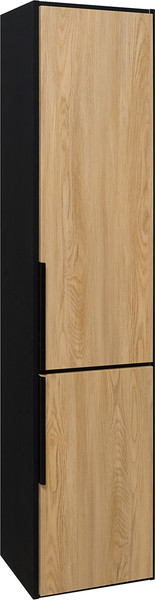 Изображение товара Шкаф-пенал для ванной Runo Мальта 35 правый (подвесной, дуб/черный)