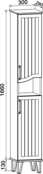 Изображение товара Шкаф-пенал для ванной Runo Марсель 30 правый (напольный, мята)