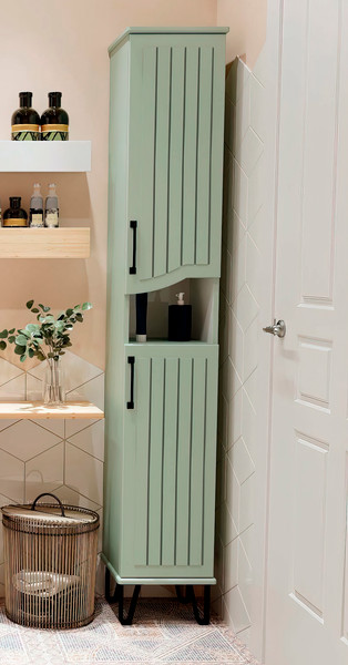 Изображение товара Шкаф-пенал для ванной Runo Марсель 30 правый (напольный, мята)