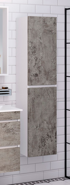 Изображение товара Шкаф-пенал для ванной Runo Манхэттен 35 (подвесной, серый бетон)