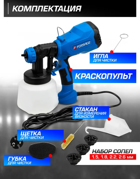 Изображение товара Краскопульт электрический Forsage F-SG100-640H