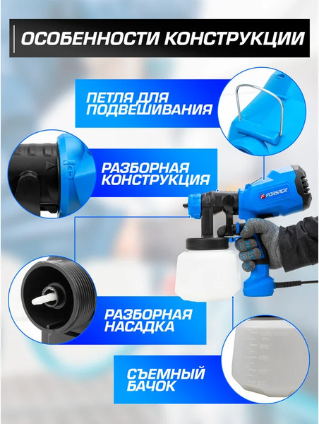 Изображение товара Краскопульт электрический Forsage F-SG100-640H