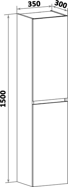 Изображение товара Шкаф-пенал для ванной Runo Манхэттен 35 (подвесной, белый)