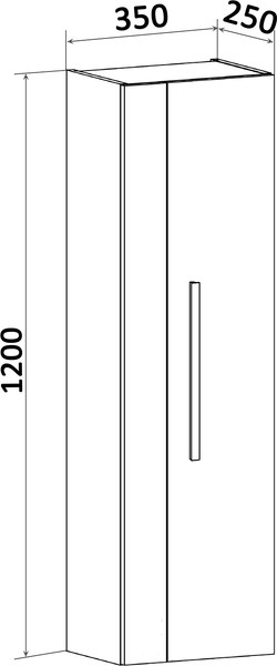 Изображение товара Шкаф-полупенал для ванной Runo Вудлайн 35 (подвесной)