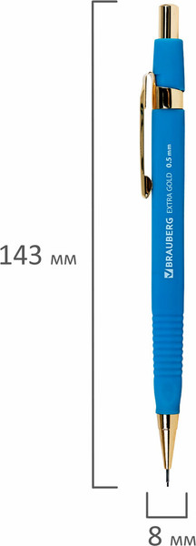 Изображение товара Механический карандаш Brauberg Extra Gold. С набором грифелей / 181964