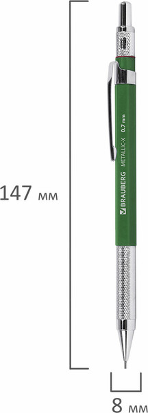 Изображение товара Механический карандаш Brauberg Metallic-X 07. С набором грифелей / 181966