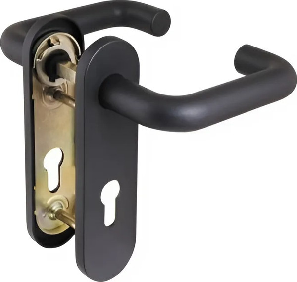 Изображение товара Ручка дверная Trodos 1972 противопожарная сталь (черный)