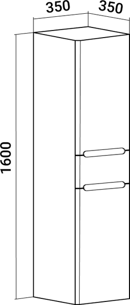 Изображение товара Шкаф-пенал для ванной Runo Парма 35 правый с корзиной (напольный/подвесной)