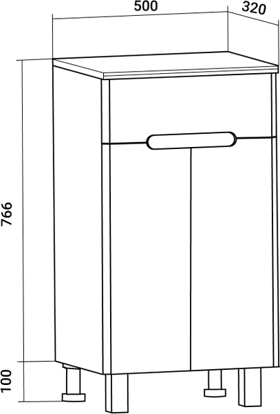 Изображение товара Тумба для ванной Runo Парма 50 (напольный)