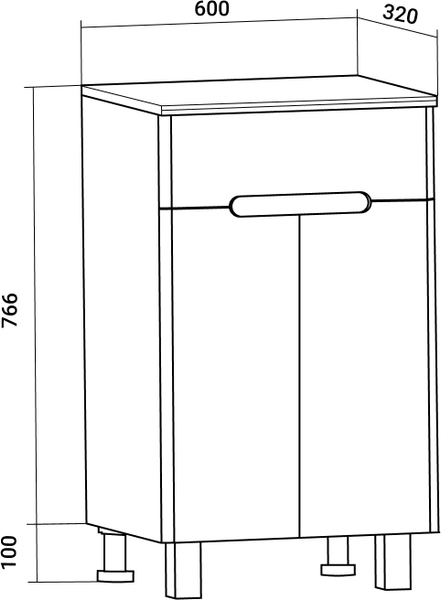 Изображение товара Тумба для ванной Runo Парма 60 (напольный)