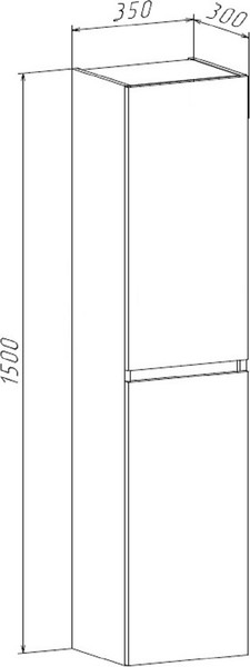 Изображение товара Шкаф-пенал для ванной Runo Бари (подвесной, железный камень)