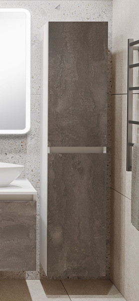 Изображение товара Шкаф-пенал для ванной Runo Бари (подвесной, железный камень)