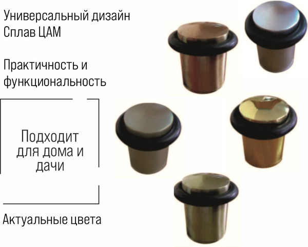 Изображение товара Ограничитель дверной Trodos 153 Н28 (хром)