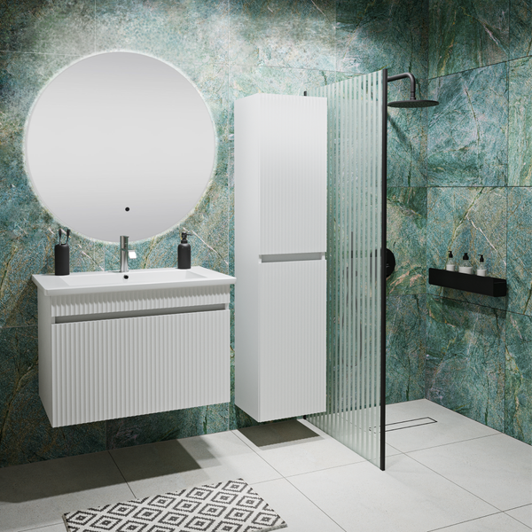 Изображение товара Шкаф-пенал для ванной Runo Модена (подвесной, белый)