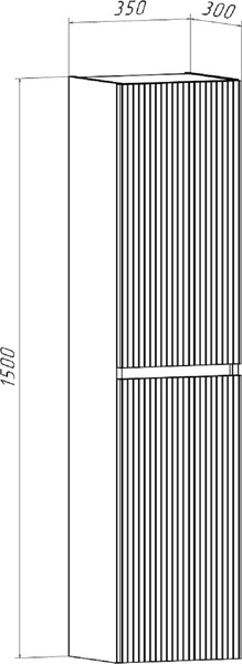 Изображение товара Шкаф-пенал для ванной Runo Модена (подвесной, железный камень)