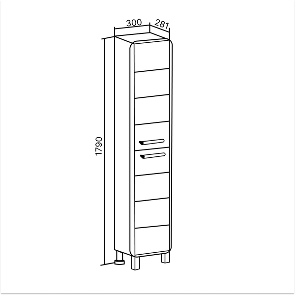 Изображение товара Шкаф-пенал для ванной Runo Эрика 30 (напольный, белый)