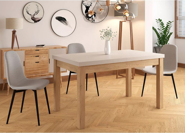 Изображение товара Обеденный стол Signal Presto 140-218x80 (кашемир/дуб кремона)