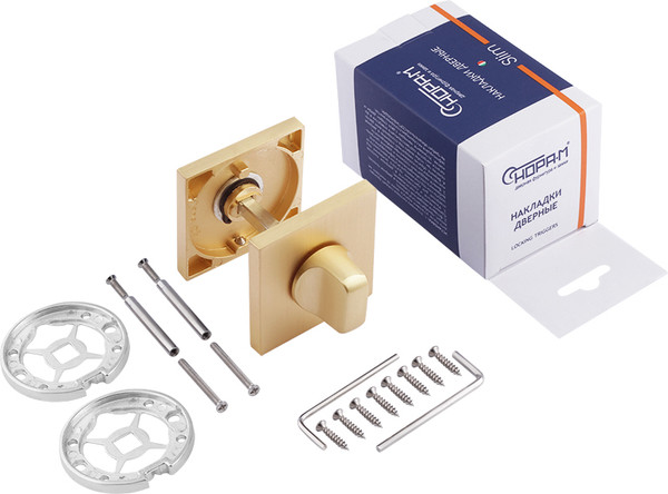 Изображение товара Фиксатор дверной защелки Нора-М Slim НФ-А / 19972 (сатинированное золото)