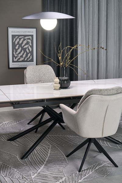 Изображение товара Обеденный стол Halmar Vitorino (белый мрамор/черный)