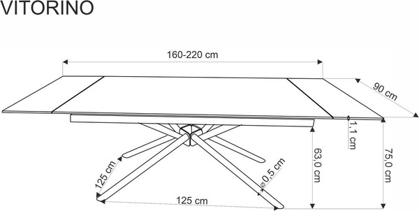 Изображение товара Обеденный стол Halmar Vitorino (белый мрамор/черный)