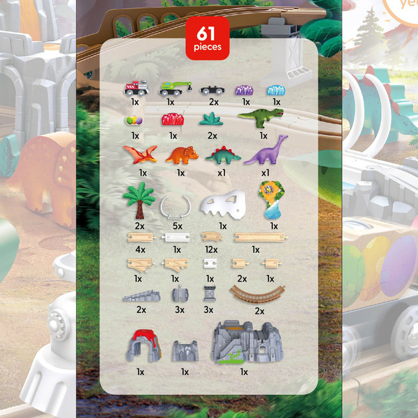 Изображение товара Железная дорога игрушечная Hape Железная дорога Парк динозавров / E3795_HP
