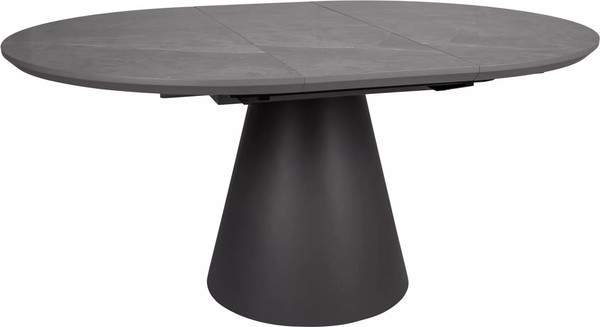 Изображение товара Обеденный стол Signal Angel II 120-160x120 (эффект серого мрамора/черный)