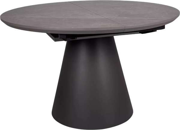 Изображение товара Обеденный стол Signal Angel II 120-160x120 (эффект серого мрамора/черный)