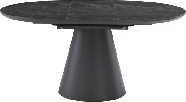 Изображение товара Обеденный стол Signal Angel II 120-160x120 (эффект серого мрамора/черный)