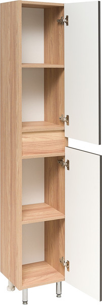 Изображение товара Шкаф-пенал для ванной Runo Лада (напольный, дуб/графит)