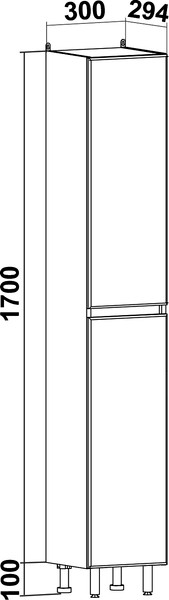Изображение товара Шкаф-пенал для ванной Runo Лада (напольный, дуб/графит)