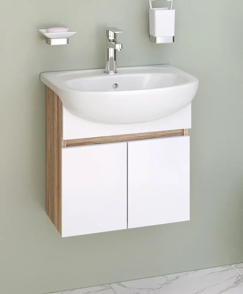 Изображение товара Тумба под умывальник Runo Лада 50 (подвесная, блэквуд/белый)