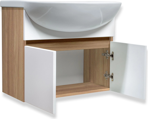 Изображение товара Тумба под умывальник Runo Лада 50 (подвесная, блэквуд/белый)