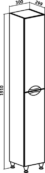 Изображение товара Шкаф-пенал для ванной Runo Барселона 30 (напольный)