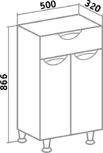 Изображение товара Тумба для ванной Runo Барселона 50 (напольный)