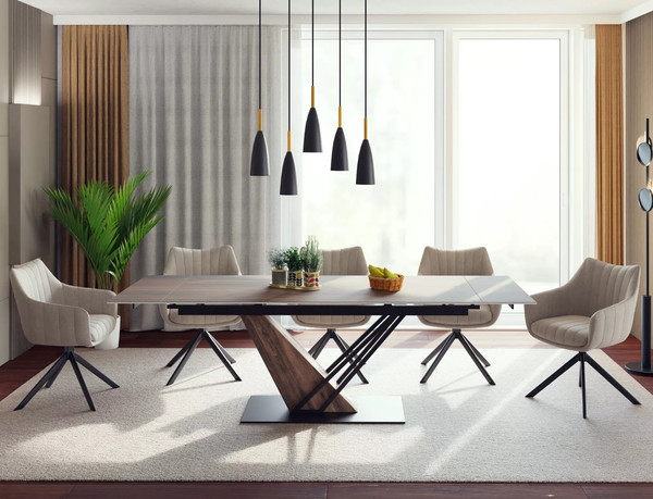 Изображение товара Обеденный стол Signal Genesis Legno 180-240x90x75 (эффект дерева/дуб/черный)