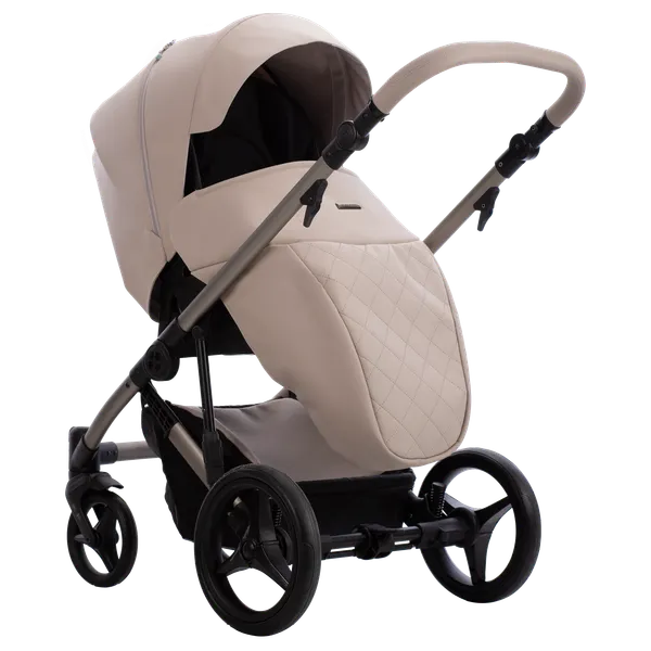 Изображение товара Детская универсальная коляска Bebetto Loren Sand 2в1 (Sand 01, светло-бежевая кожа)