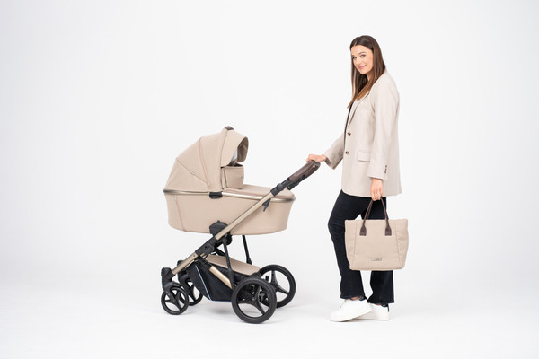 Изображение товара Детская универсальная коляска Bebetto Loren Sand 2в1 (Sand 01, светло-бежевая кожа)