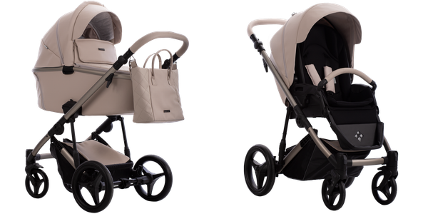 Изображение товара Детская универсальная коляска Bebetto Loren Sand 2в1 (Sand 01, светло-бежевая кожа)