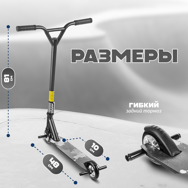 Изображение товара Самокат трюковый Ricos Flash JL-300A-4 (черный/серый)